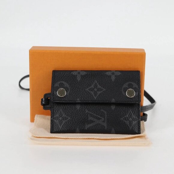 LOUIS VUITTON Monogram Eclipse Porte Cartes On Strap - Picture 1 of 16